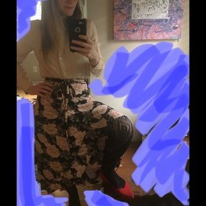 Reformation Romantic Floral Wrap Skirt, XS